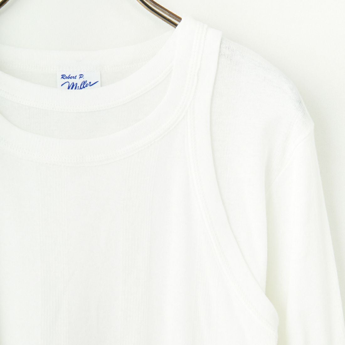 Robert P.Miller [ロバートピーミラー] 別注 2ピース タンクトップレイヤードシアーカットソー [RM251-1151IN-JF] OFF WHITE