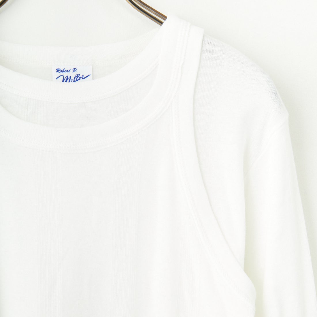 Robert P.Miller [ロバートピーミラー] 別注 2ピース タンクトップレイヤードシアーカットソー [RM251-1151IN-JF] OFF WHITE