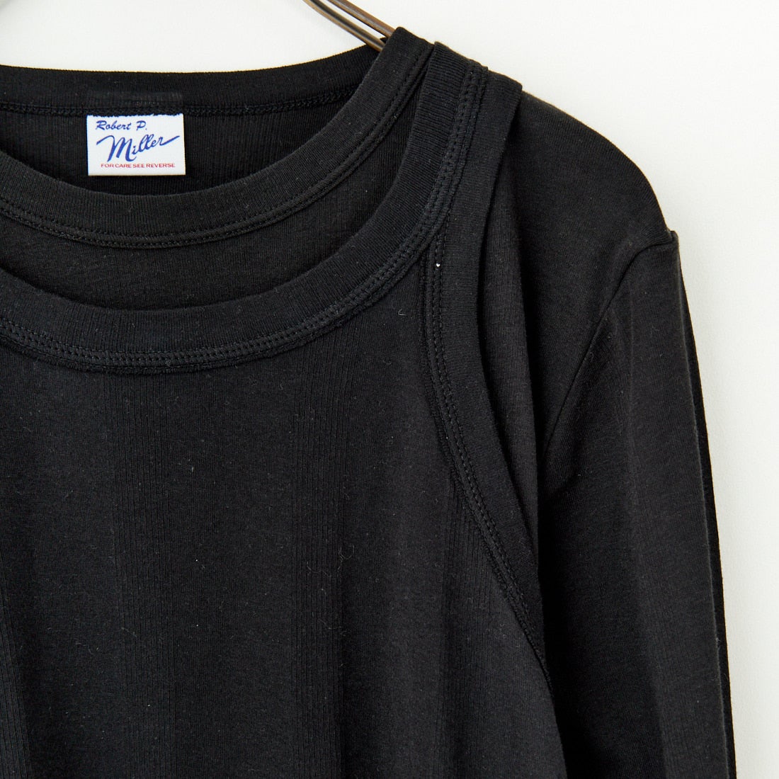 Robert P.Miller [ロバートピーミラー] 別注 2ピース タンクトップレイヤードシアーカットソー [RM251-1151IN-JF] BLACK