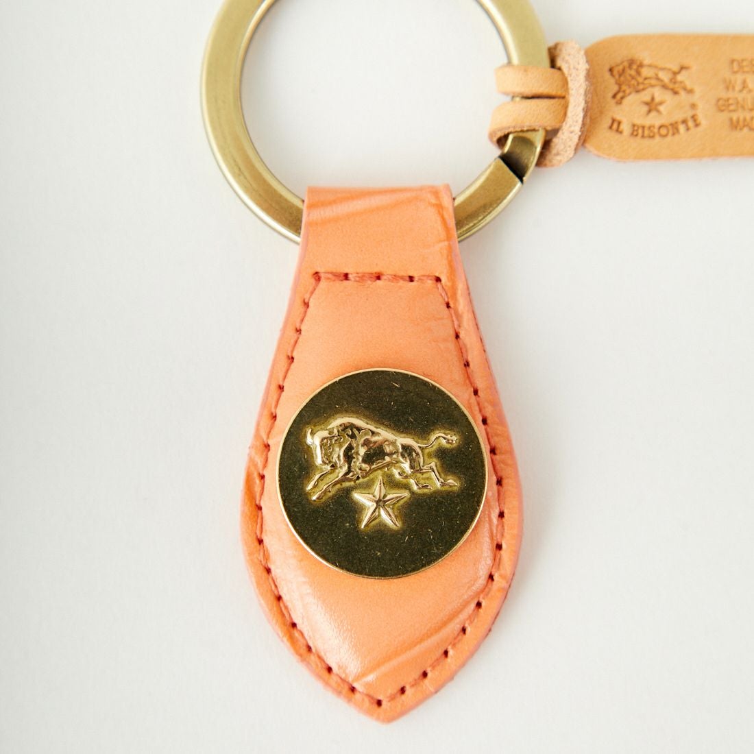 IL BISONTE [イルビゾンテ] クロコ エンボスドレザーキーリング [5432409250] 62 SALMONE