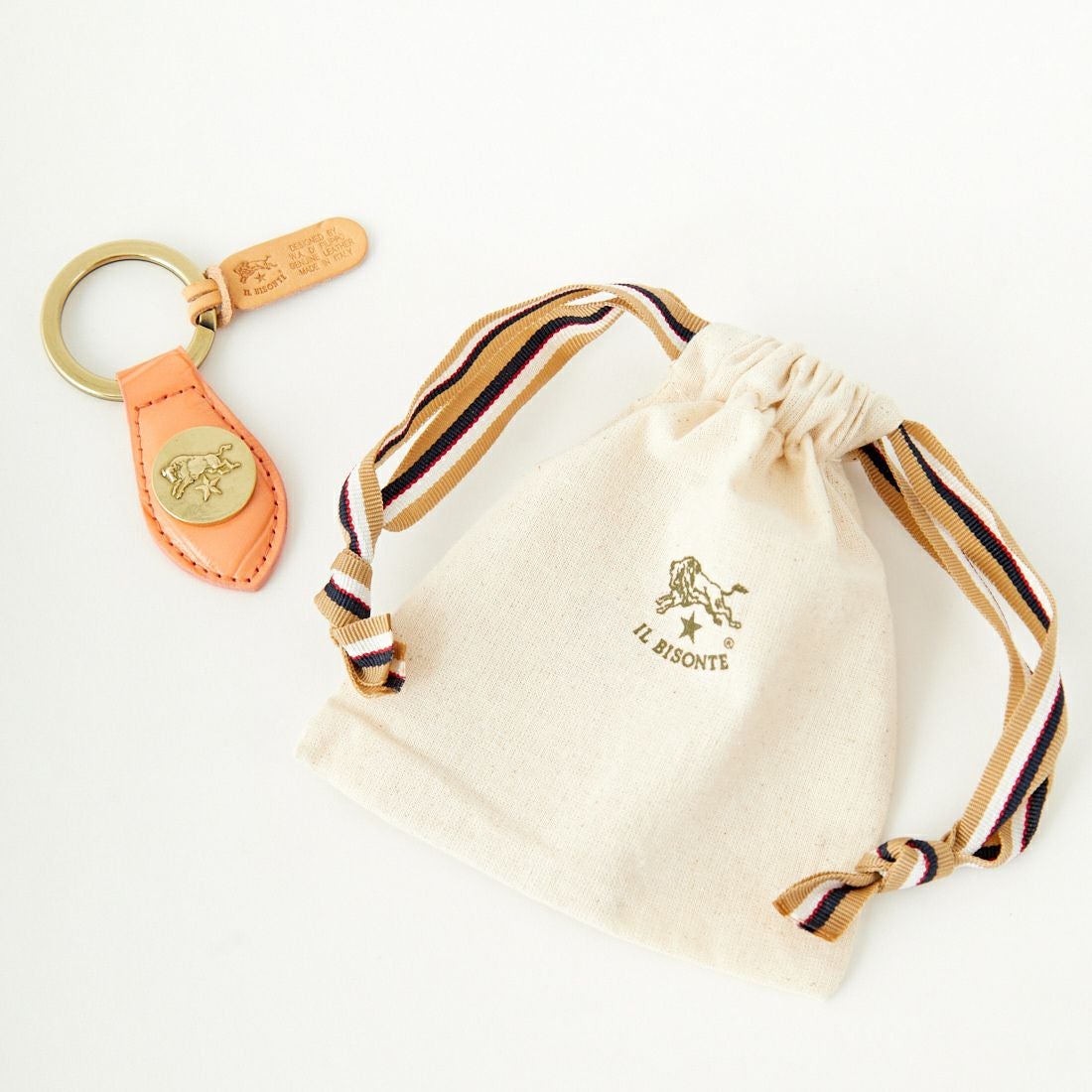 IL BISONTE [イルビゾンテ] クロコ エンボスドレザーキーリング [5432409250] 62 SALMONE