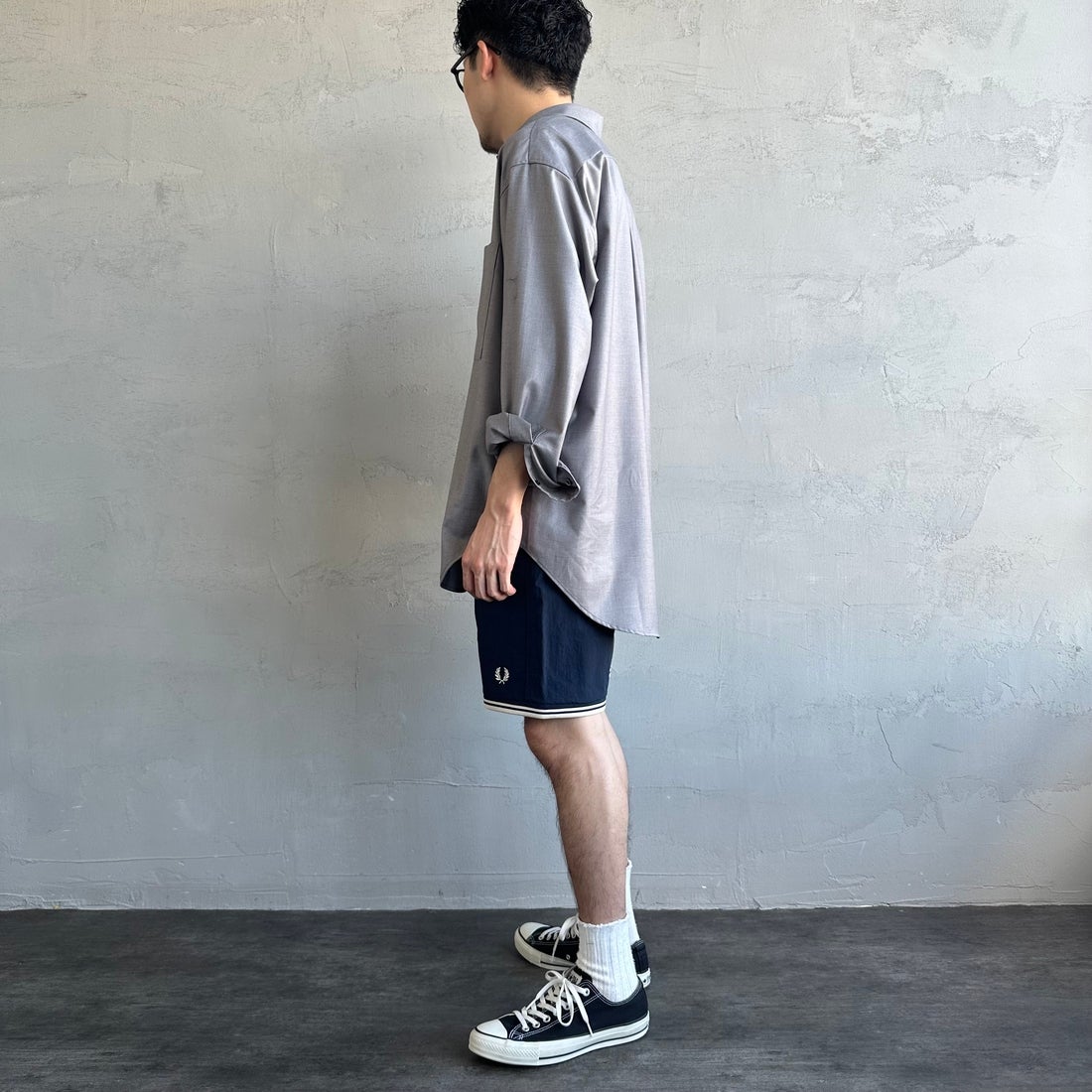 FRED PERRY [フレッドペリー] 別注 ワンポイントロゴ刺繍ショート