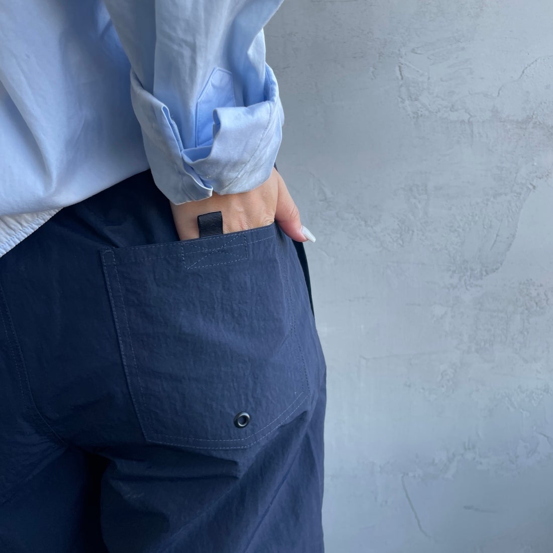 FRED PERRY [フレッドペリー] 別注 ワンポイントロゴ刺繍ショートパンツ [FPM-25S-001-JF] NVY/OAT