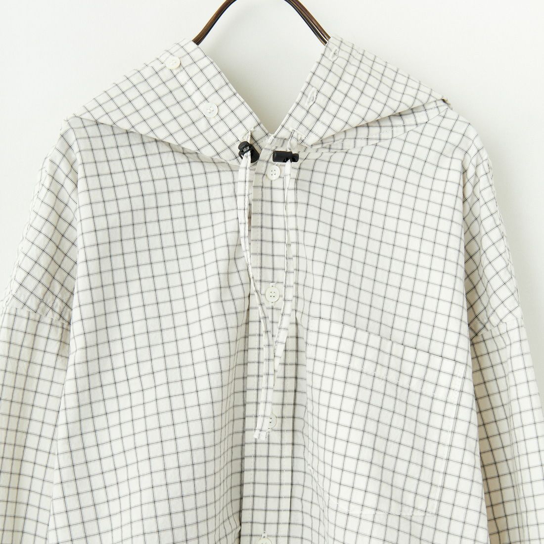 Americana × JEANS FACTORY [アメリカーナ × ジーンズファクトリー] 別注 フード付き チェックシャツアウター [ASO-L-779-2-JF] ｷﾅﾘ