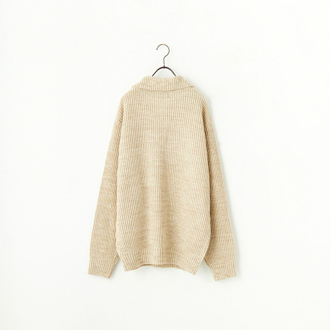 33Degrees [サーティスリーディグリーズ] 7G畦ハーフジップニット [TDR-244-085] BEG MIX