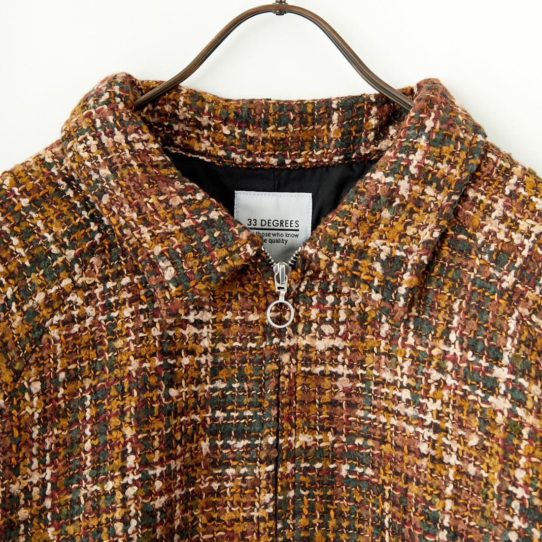 33Degrees [サーティスリーディグリーズ] ミックスツイードドリズラー [TDR-244-071] A BROWN