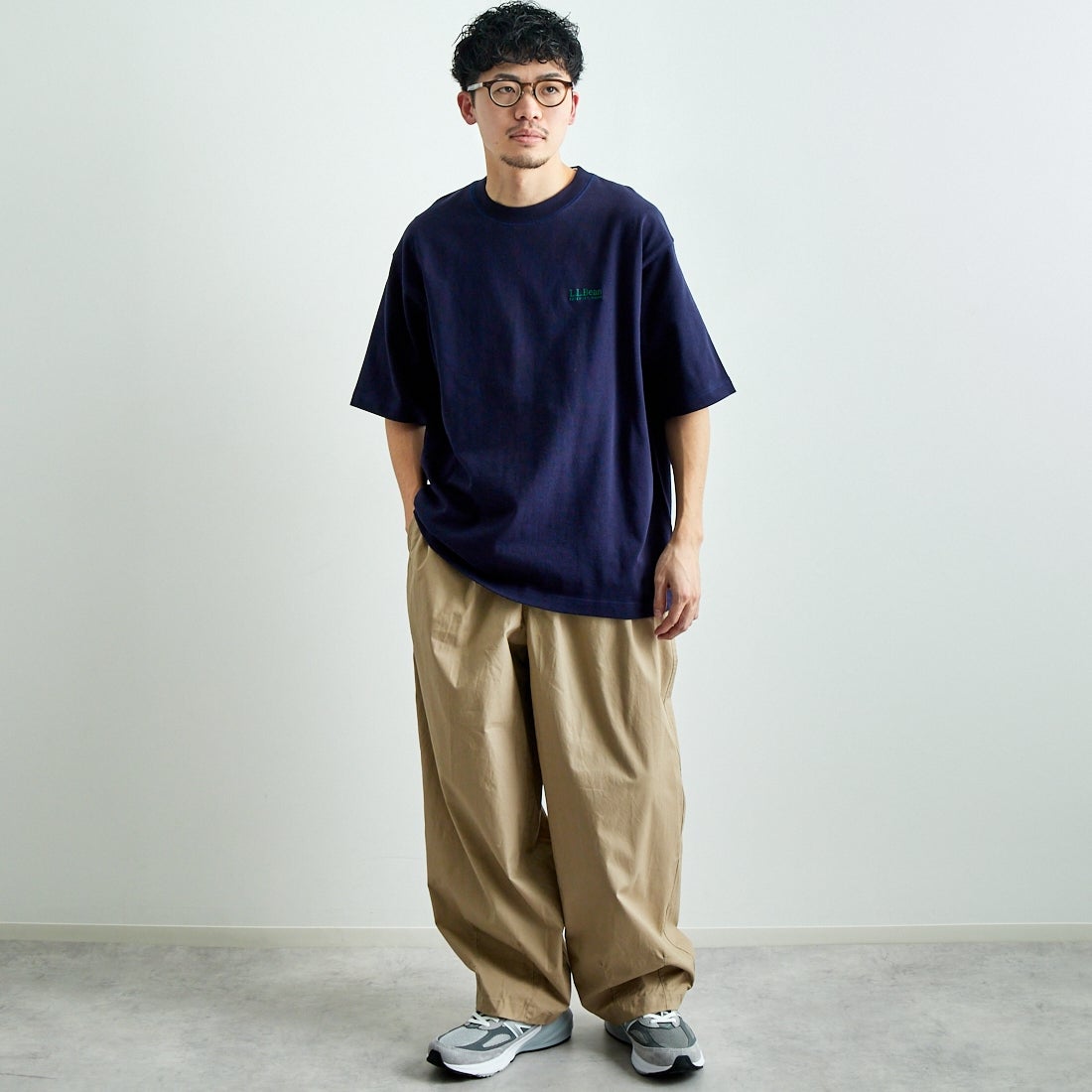 L.L.BEAN [エルエルビーン] Union ショートスリーブTシャツ [5275-0038] 67 NAVY &&モデル身長：168cm 着用サイズ：M&&