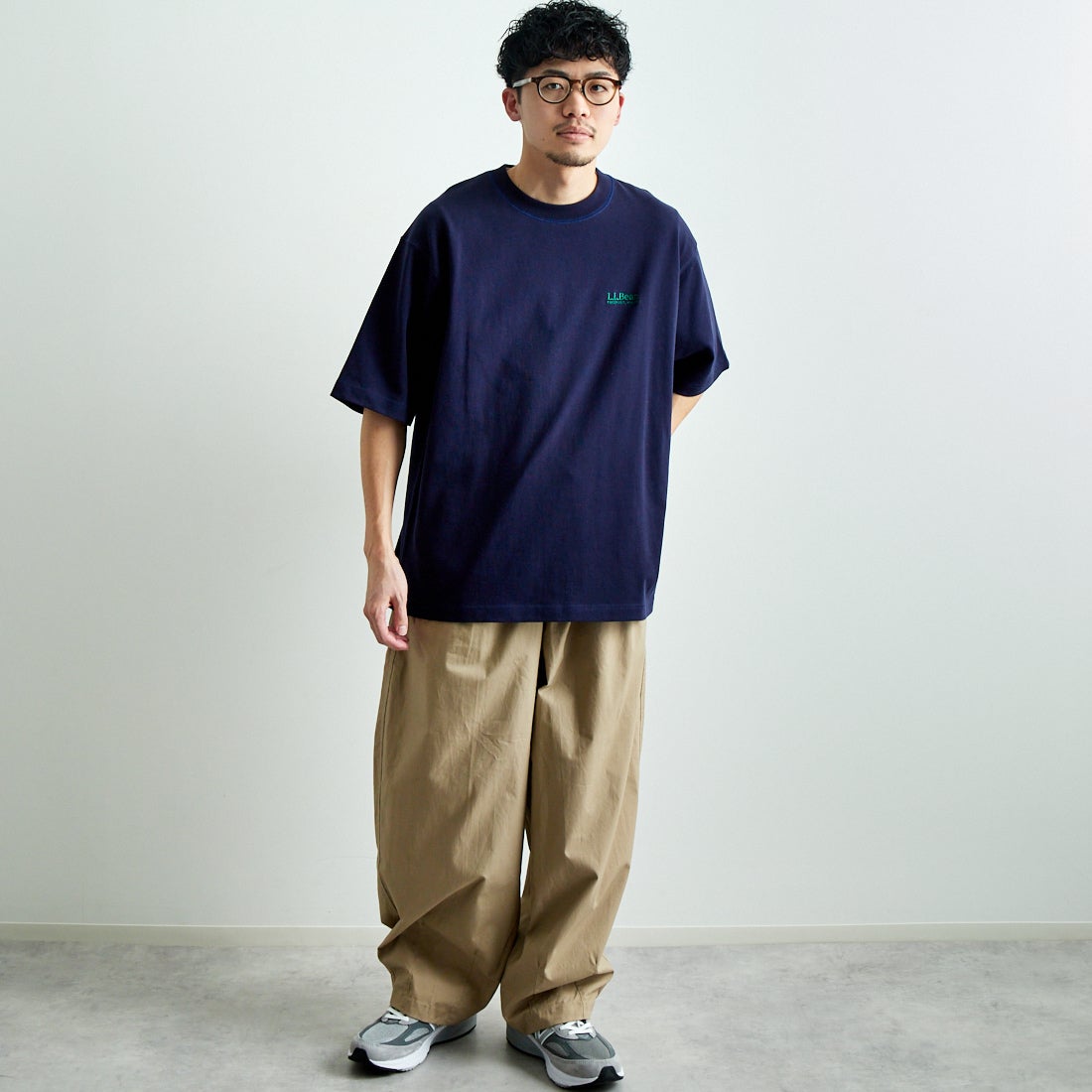 L.L.BEAN [エルエルビーン] Union ショートスリーブTシャツ [5275-0038] 67 NAVY &&モデル身長：168cm 着用サイズ：M&&