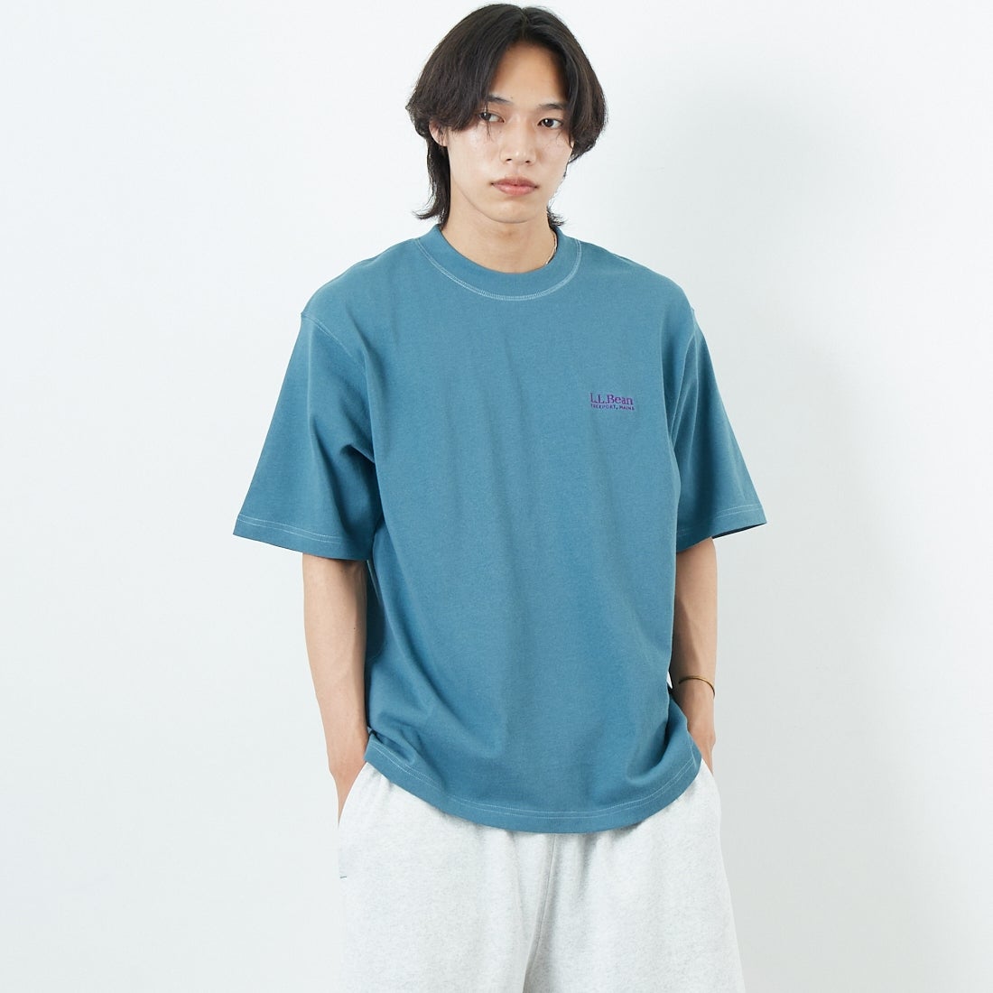 L.L.BEAN [エルエルビーン] Union ショートスリーブTシャツ [5275-0038] 46 OCEAN &&モデル身長：179cm 着用サイズ：M&&