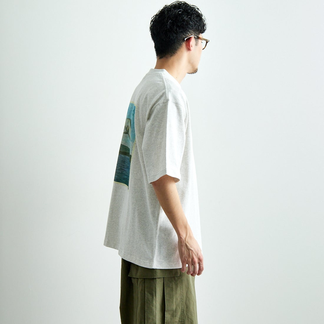 L.L.BEAN [エルエルビーン] 1980s カタログトラウトTシャツ [5275-0040] 19 BIRCH &&モデル身長：168cm 着用サイズ：L&&