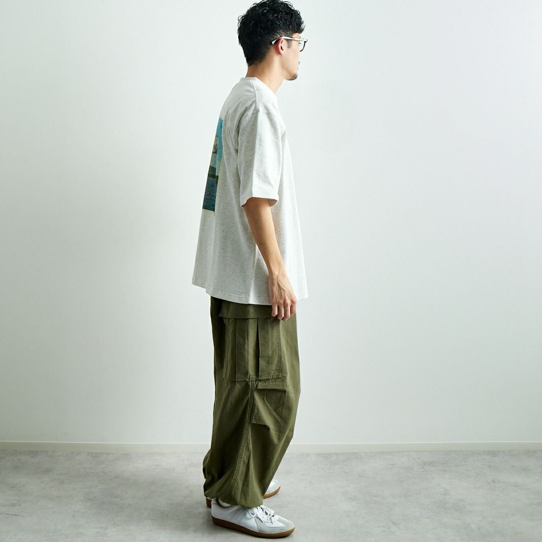 L.L.BEAN [エルエルビーン] 1980s カタログトラウトTシャツ [5275-0040] 19 BIRCH &&モデル身長：168cm 着用サイズ：L&&