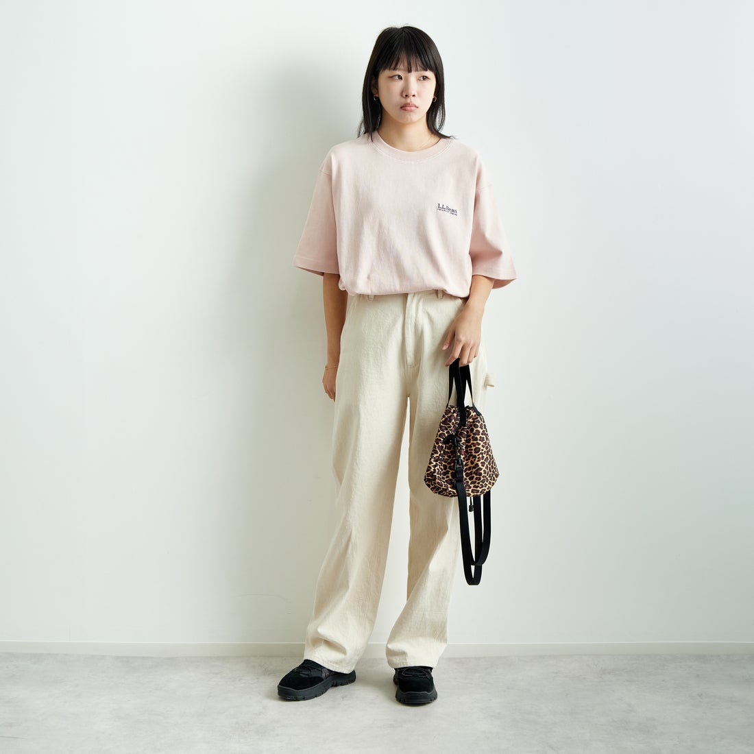 L.L.BEAN [エルエルビーン] Union ショートスリーブTシャツ [5275-0038] 08 LT.PINK &&モデル身長：167cm 着用サイズ：S&&