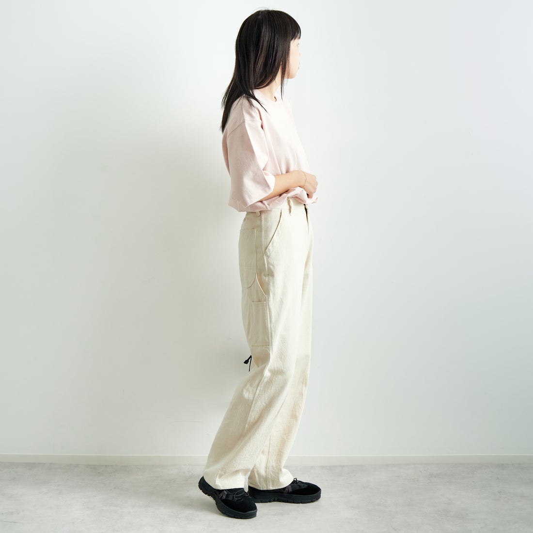 L.L.BEAN [エルエルビーン] Union ショートスリーブTシャツ [5275-0038] 08 LT.PINK &&モデル身長：167cm 着用サイズ：S&&