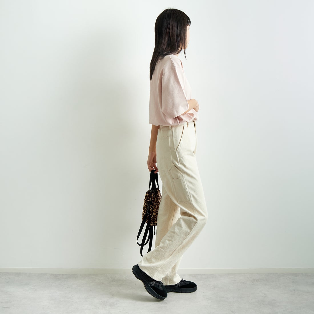 L.L.BEAN [エルエルビーン] Union ショートスリーブTシャツ [5275-0038] 08 LT.PINK &&モデル身長：167cm 着用サイズ：S&&