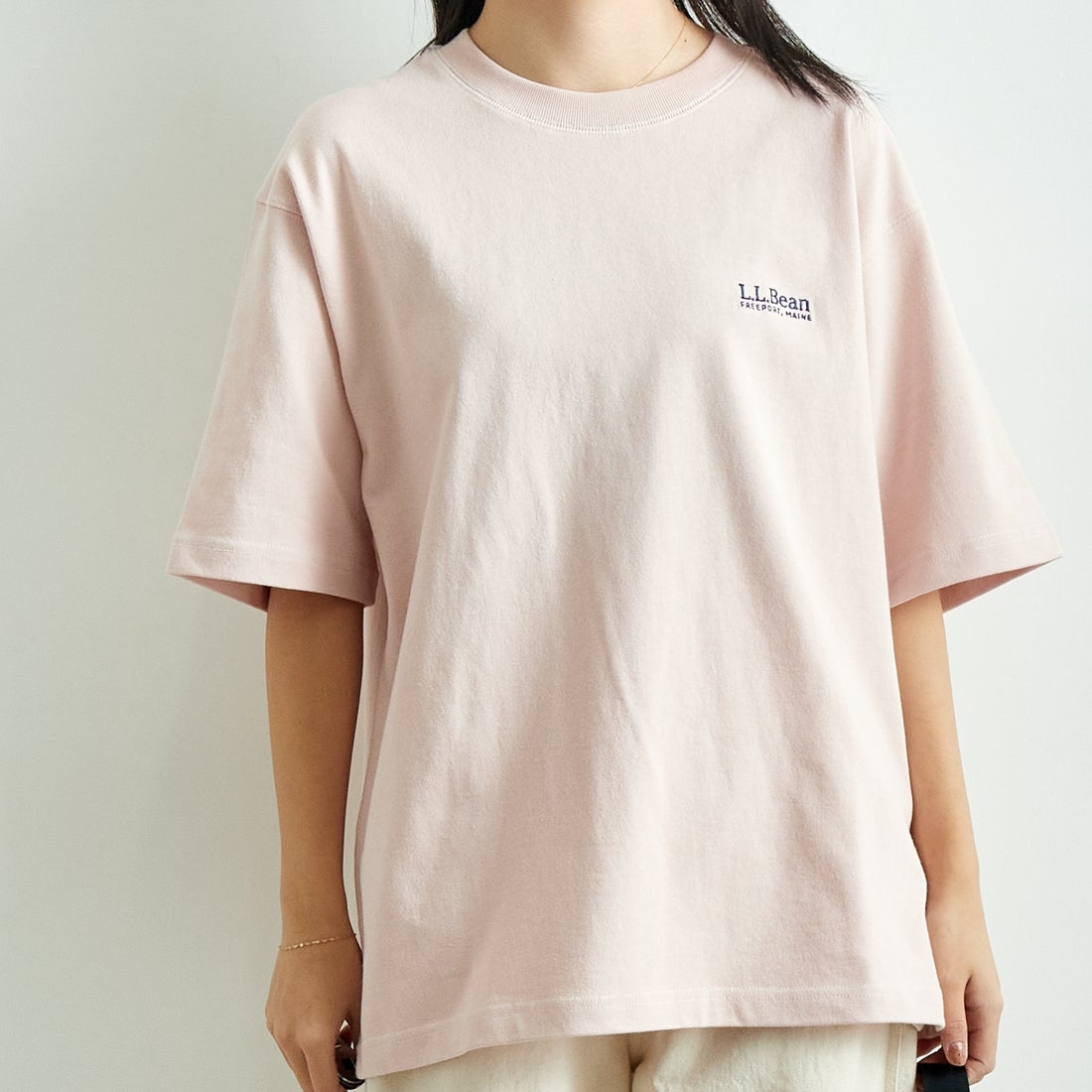 L.L.BEAN [エルエルビーン] Union ショートスリーブTシャツ [5275-0038] 08 LT.PINK &&モデル身長：167cm 着用サイズ：S&&