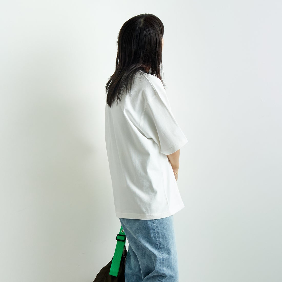 L.L.BEAN [エルエルビーン] Union ショートスリーブTシャツ [5275-0038] 09 WHITE &&モデル身長：167cm 着用サイズ：S&&