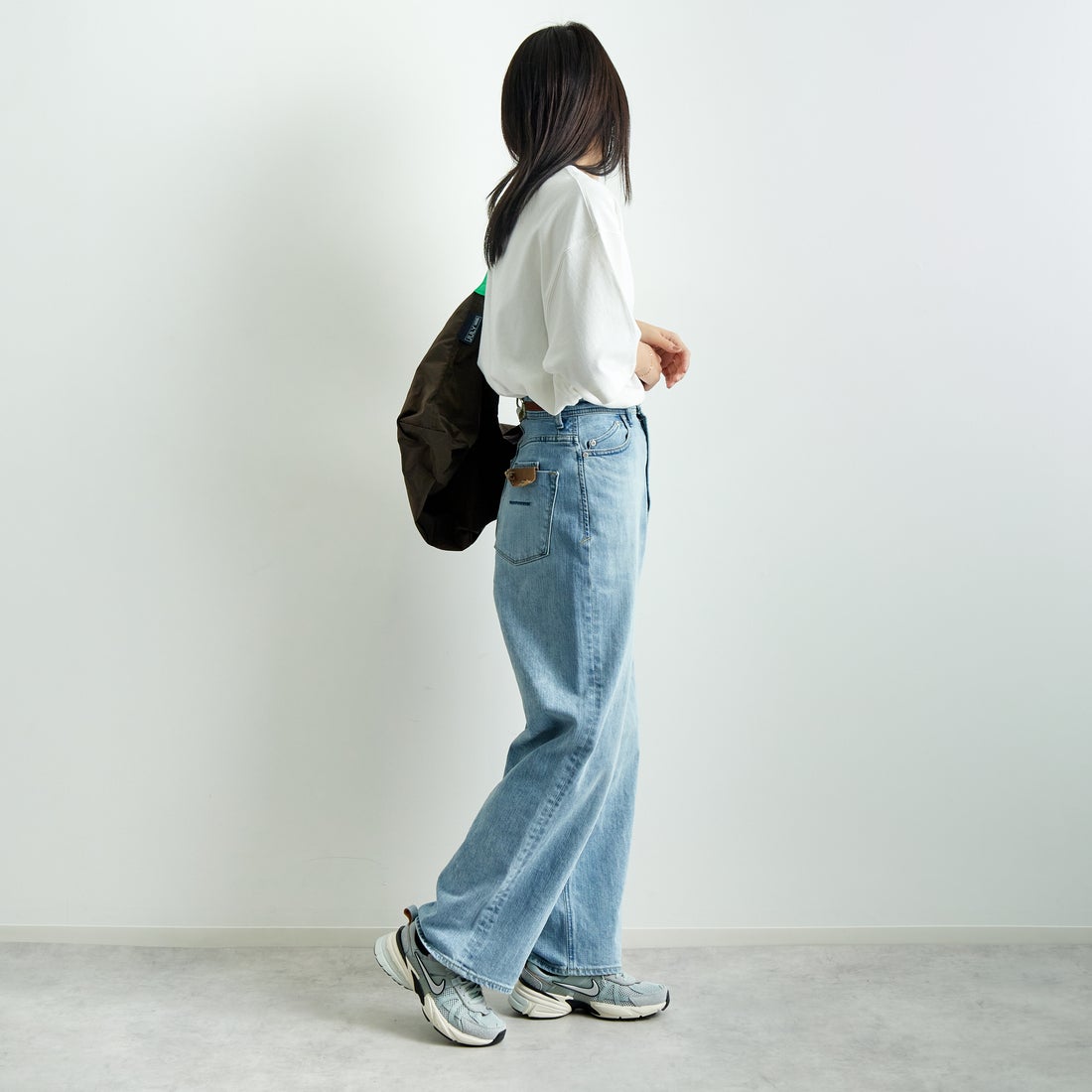 L.L.BEAN [エルエルビーン] Union ショートスリーブTシャツ [5275-0038] 09 WHITE &&モデル身長：167cm 着用サイズ：S&&