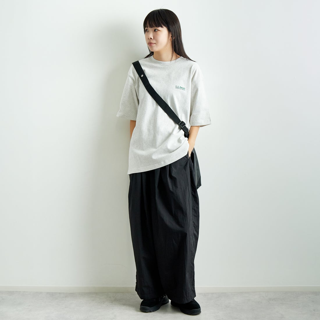 L.L.BEAN [エルエルビーン] Union ショートスリーブTシャツ [5275-0038] 19 BIRCH &&モデル身長：167cm 着用サイズ：S&&