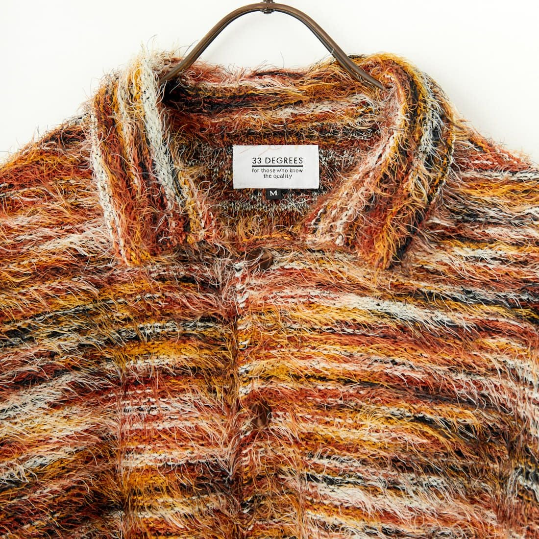 33Degrees [サーティスリーディグリーズ] シャギーニットシャツ [TH-3803] BROWN