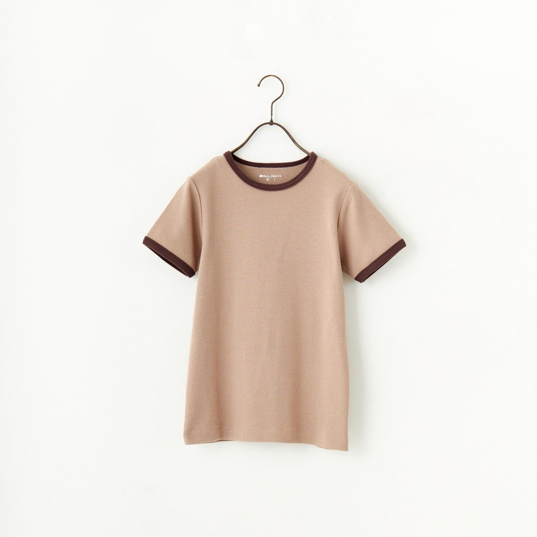 Noir Fabrik [ヌワールファブリック] コットンフライス クルーネックリンガーTシャツ [IN-02-25SS] ﾍﾞｰｼﾞｭ/ﾌﾞﾗ