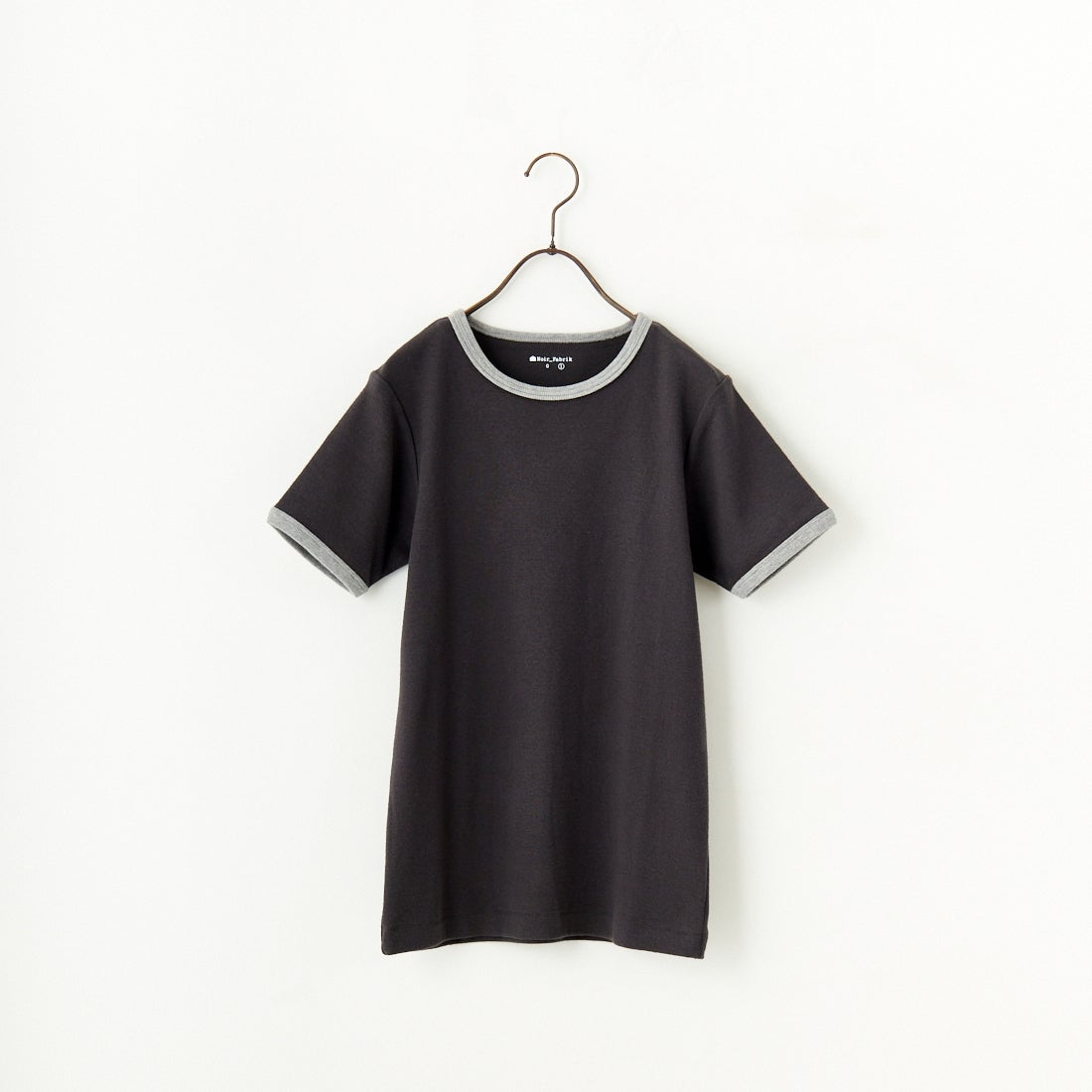 Noir Fabrik [ヌワールファブリック] コットンフライス クルーネックリンガーTシャツ [IN-02-25SS] ｽﾐｸﾛ/ｸﾞﾚｰ