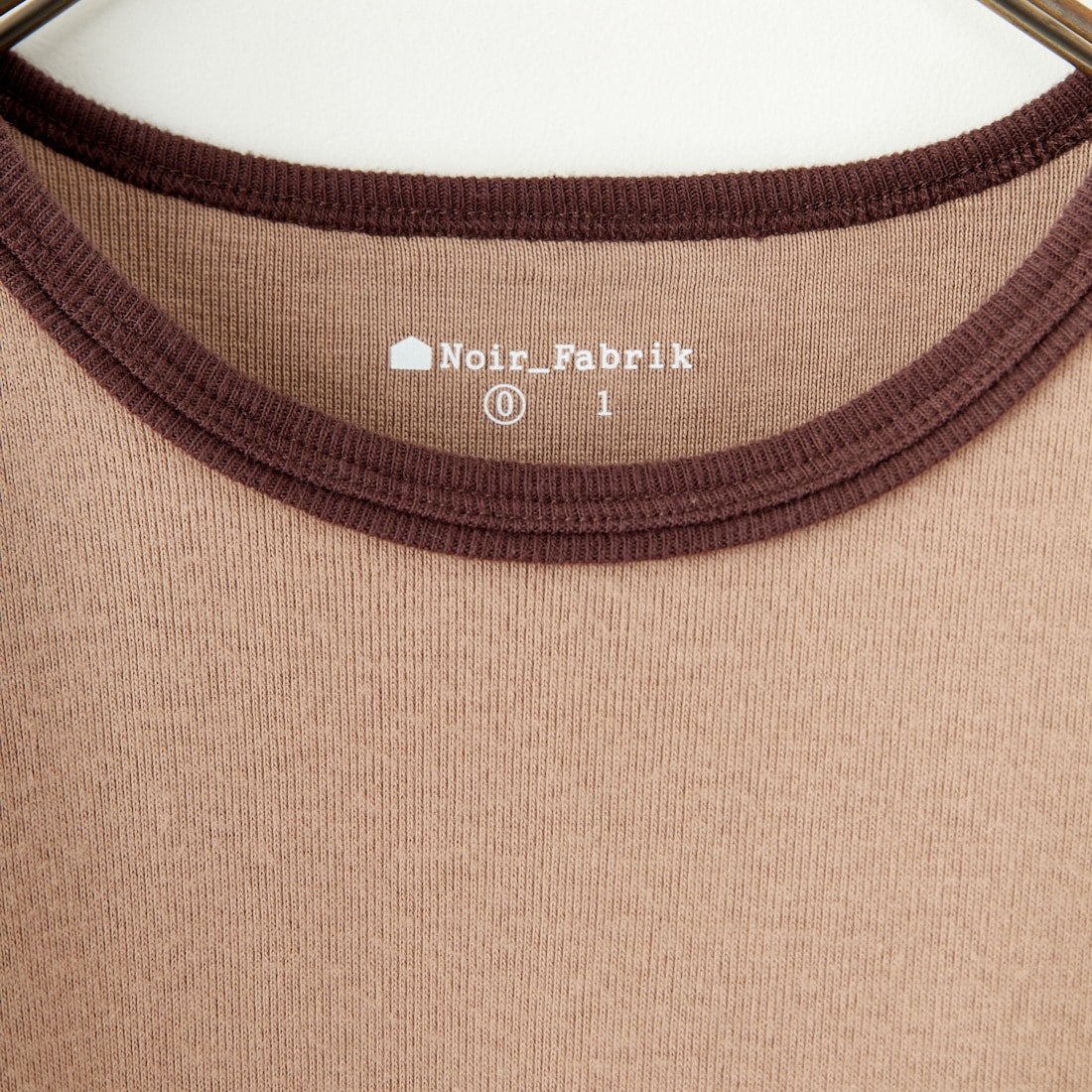 Noir Fabrik [ヌワールファブリック] コットンフライス クルーネックリンガーTシャツ [IN-02-25SS] ﾍﾞｰｼﾞｭ/ﾌﾞﾗ