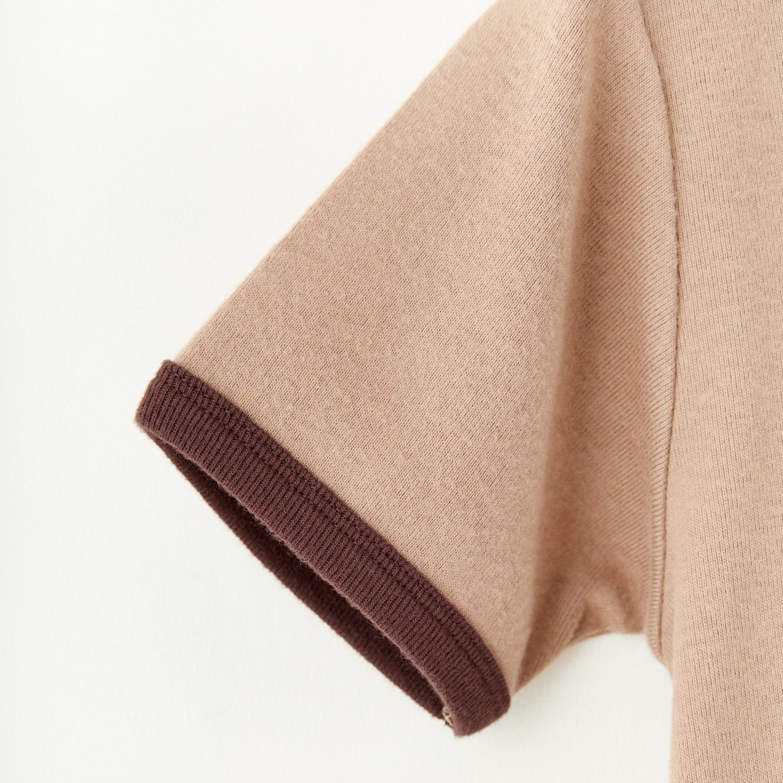 Noir Fabrik [ヌワールファブリック] コットンフライス クルーネックリンガーTシャツ [IN-02-25SS] ﾍﾞｰｼﾞｭ/ﾌﾞﾗ