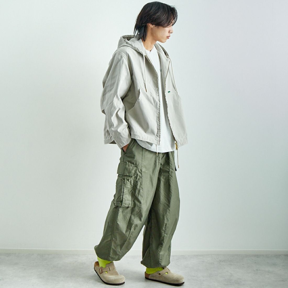 L.L.BEAN [エルエルビーン] Bean's プロスペクトハーバー フーディージャケット [5175-9046] 29 GREY &&モデル身長：179cm 着用サイズ：L&&