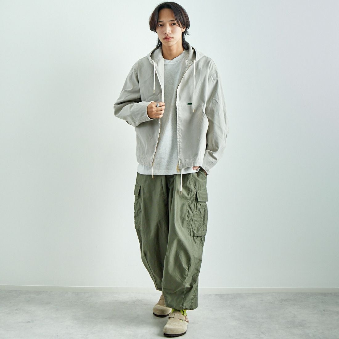 L.L.BEAN [エルエルビーン] Bean's プロスペクトハーバー フーディージャケット [5175-9046] 29 GREY &&モデル身長：179cm 着用サイズ：L&&