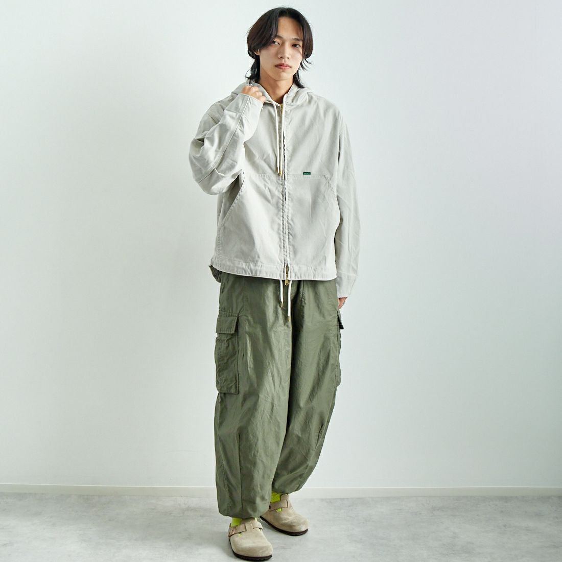 L.L.BEAN [エルエルビーン] Bean's プロスペクトハーバー フーディージャケット [5175-9046] 29 GREY &&モデル身長：179cm 着用サイズ：L&&