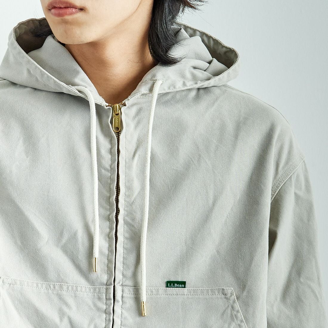 L.L.BEAN [エルエルビーン] Bean's プロスペクトハーバー フーディージャケット [5175-9046] 29 GREY &&モデル身長：179cm 着用サイズ：L&&