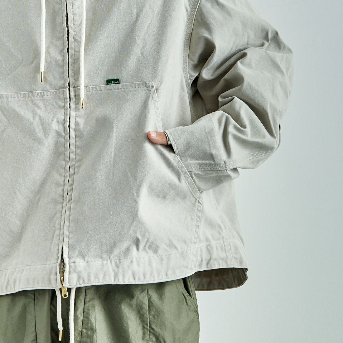 L.L.BEAN [エルエルビーン] Bean's プロスペクトハーバー フーディージャケット [5175-9046] 29 GREY &&モデル身長：179cm 着用サイズ：L&&