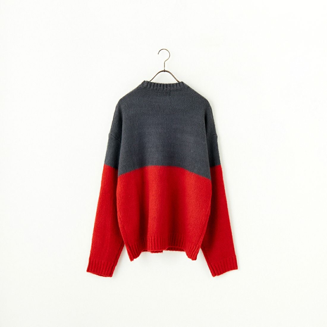 33Degrees [サーティスリーディグリーズ] ツートンクルーネックニット [723801] CHR/RED