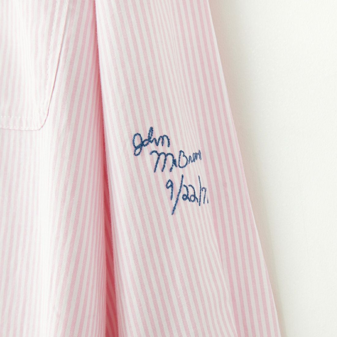 PAY DAY [ペイデイ] 別注 ランダムロゴ刺繍 ビッグシルエットシャツ [PD25-SH-IN5-JF] WHT/PNK