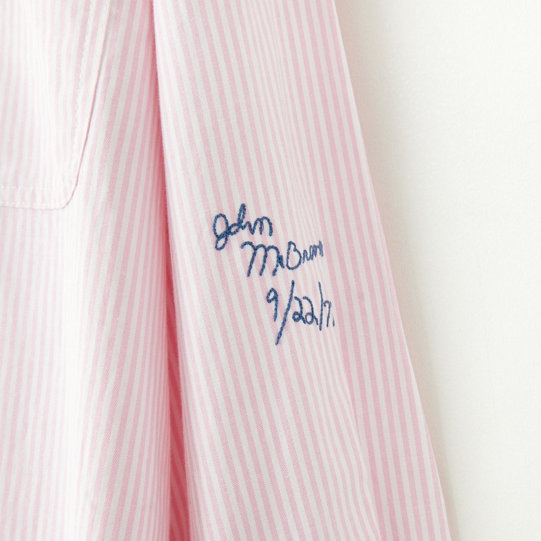 PAY DAY [ペイデイ] 別注 ランダムロゴ刺繍 ビッグシルエットシャツ [PD25-SH-IN5-JF] WHT/PNK