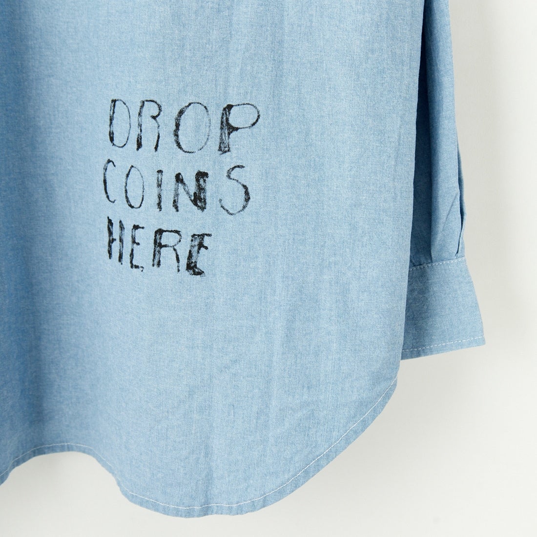 PAY DAY [ペイデイ] 別注 ランダムロゴ刺繍 ビッグシルエットシャツ [PD25-SH-IN5-JF] BLUE