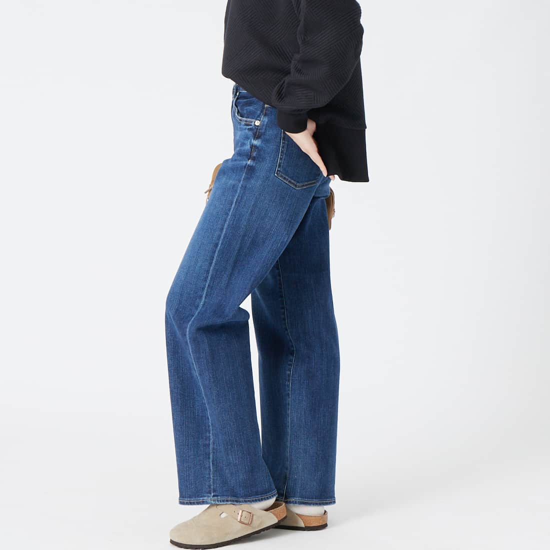 RED CARD TOKYO [レッドカード トーキョー] 35th Anniversary ワイドデニムパンツ [26W10101SDK] A-STN DARK &&モデル身長：162cm 着用サイズ：22&&
