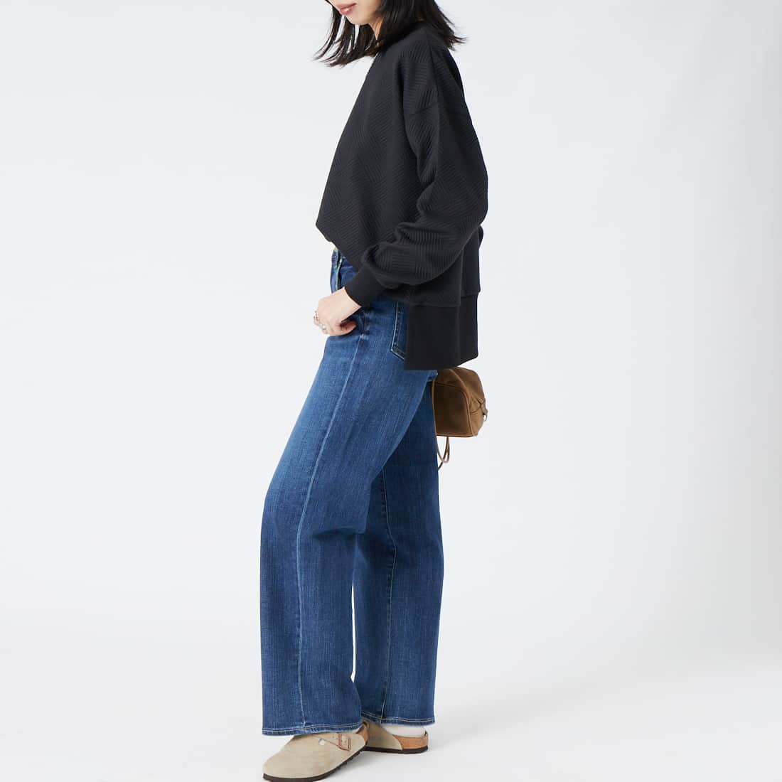 RED CARD TOKYO [レッドカード トーキョー] 35th Anniversary ワイドデニムパンツ [26W10101SDK] A-STN DARK &&モデル身長：162cm 着用サイズ：22&&
