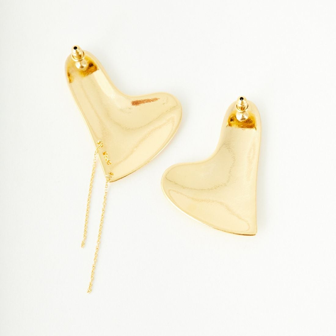 LAPUIS [ラピュイ] ハートプレートピアス [244-220110] GOLD