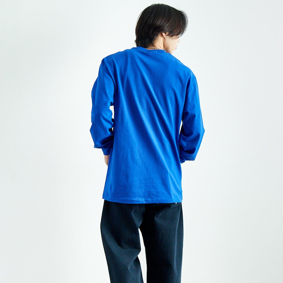 SHAKA WeAR [シャカウェア] 別注 ドローコードロングスリーブTシャツ [DC-SW002-JF] ROYAL &&モデル身長：179cm 着用サイズ：L&&