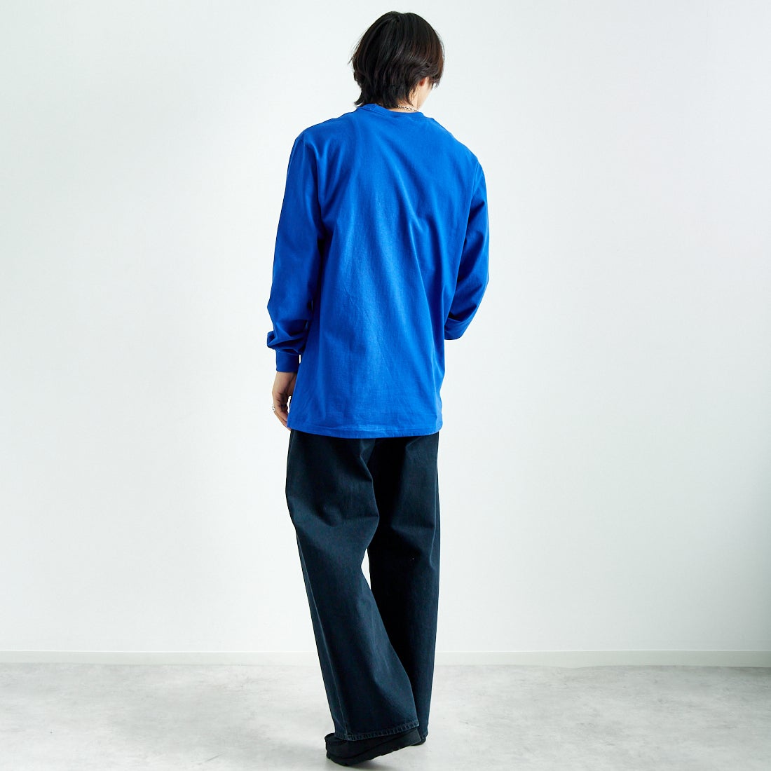 SHAKA WeAR [シャカウェア] 別注 ドローコードロングスリーブTシャツ [DC-SW002-JF] ROYAL &&モデル身長：179cm 着用サイズ：L&&