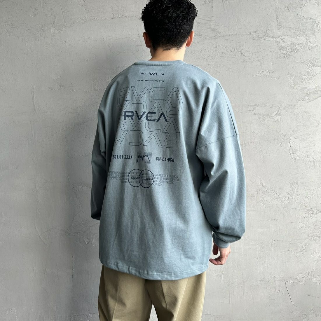 RVCA [ルーカ] RADIATE ロングスリーブTシャツ [BF041-151] LED &&モデル身長：168cm 着用サイズ：M&&