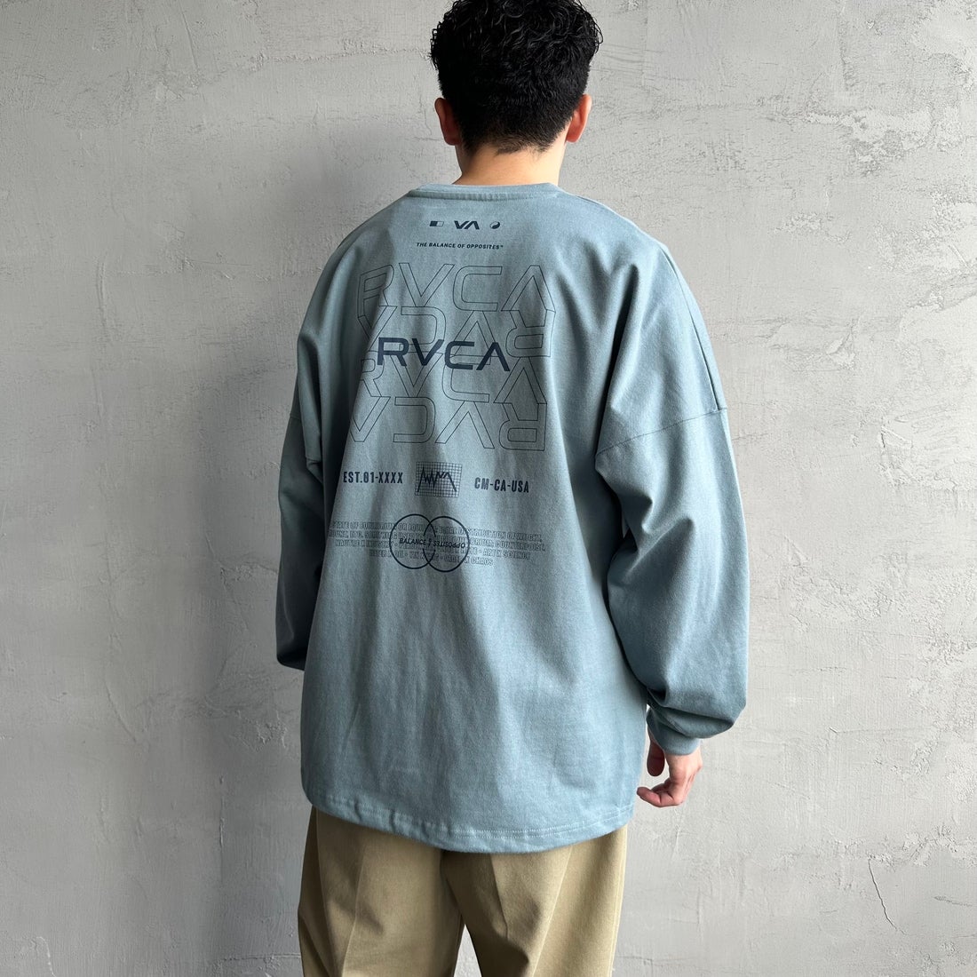 RVCA [ルーカ] RADIATE ロングスリーブTシャツ [BF041-151] LED &&モデル身長：168cm 着用サイズ：M&&