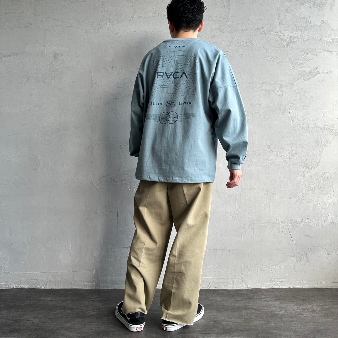 RVCA [ルーカ] RADIATE ロングスリーブTシャツ [BF041-151] LED &&モデル身長：168cm 着用サイズ：M&&