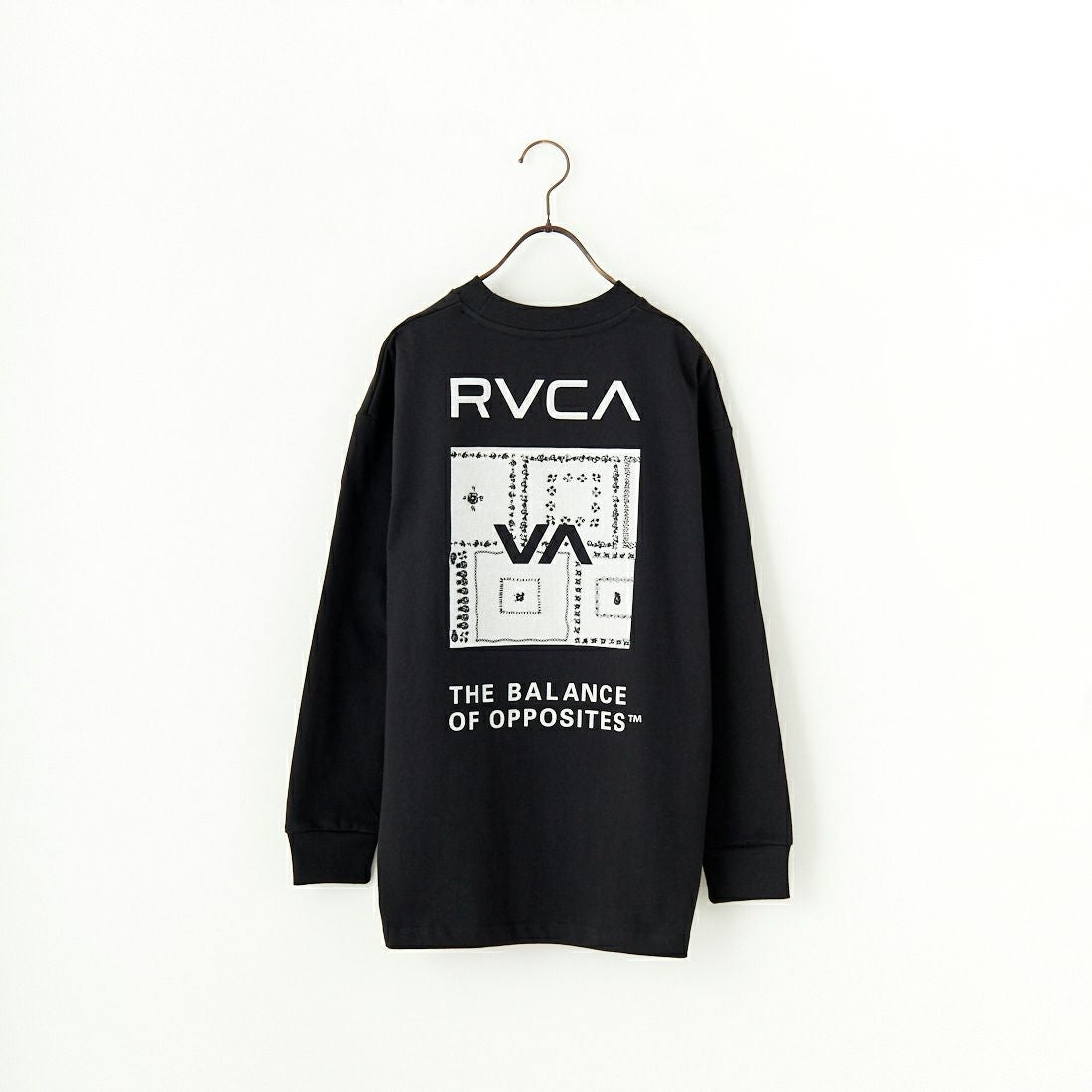 RVCA [ルーカ] バンダナ柄ボックスロゴTシャツ [BF043-051] BLK