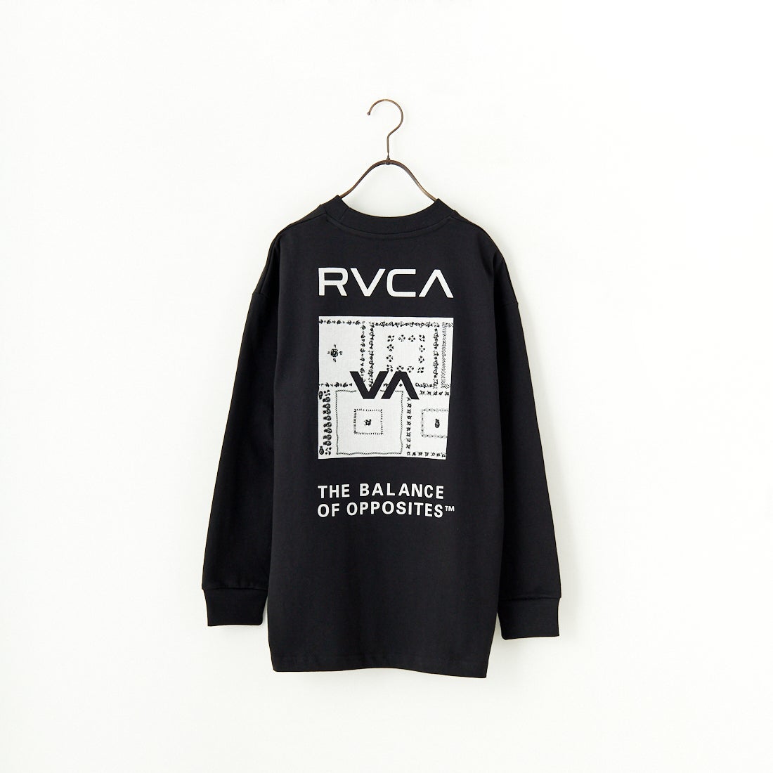 RVCA [ルーカ] バンダナ柄ボックスロゴTシャツ [BF043-051] BLK