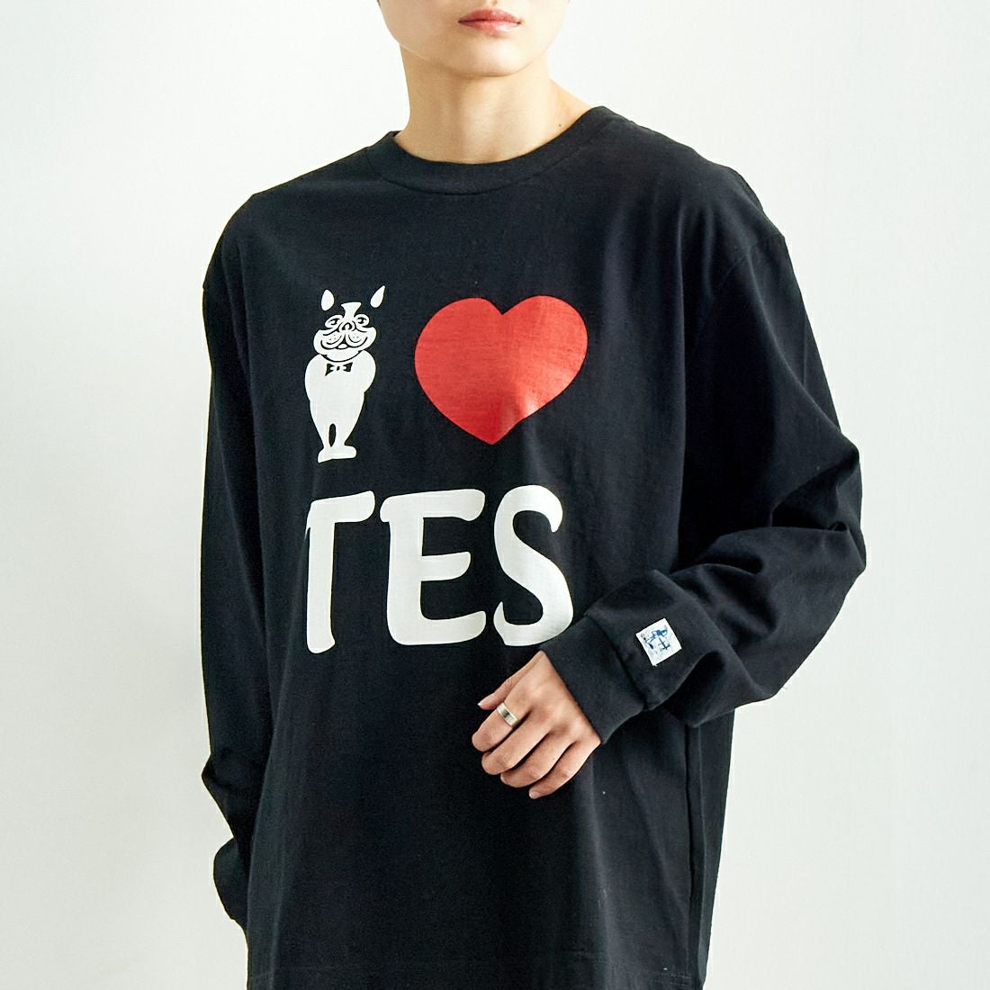 The Endless Summer [エンドレスサマー] I LOVE TES ロングスリーブTシャツ [FH-25374313] 01 BLACK &&モデル身長：160cm 着用サイズ：S&&