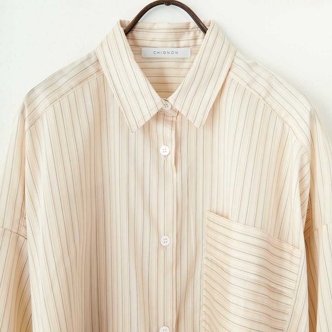 CHIGNON [シニヨン] マルチストライプオーバーシャツ [1246-470KK] BEIGE