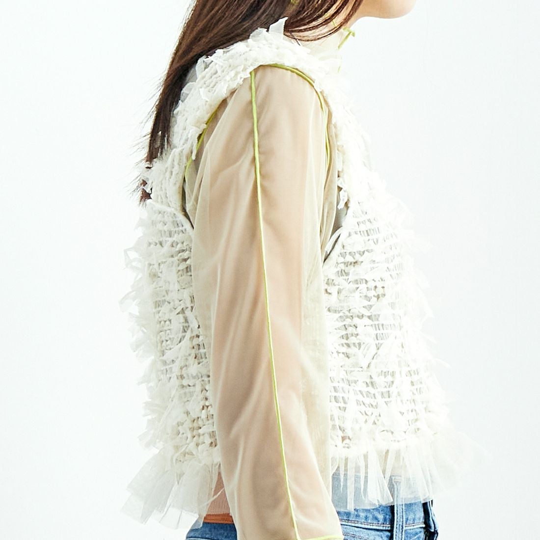 CHIGNON [シニヨン] チュールシアータンクトップ [1546-520NH] O.WHITE