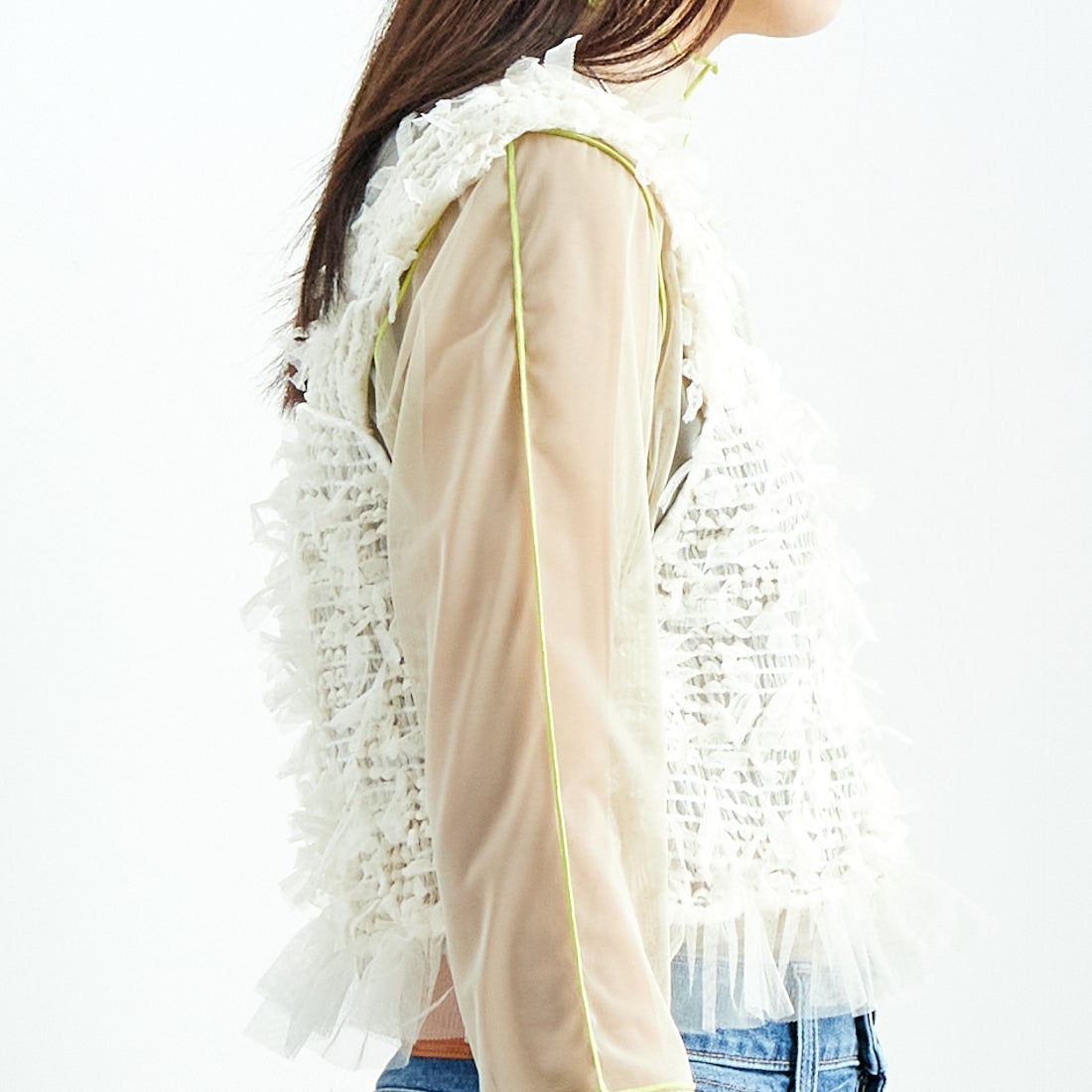 CHIGNON [シニヨン] チュールシアータンクトップ [1546-520NH] O.WHITE